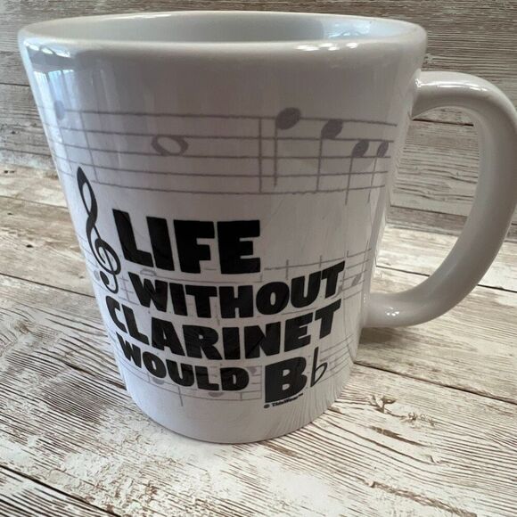 Life Without Clarinet Would Bb ThisWear Coffee Mug White Black Music Lover Gift - Picture 2 of 7